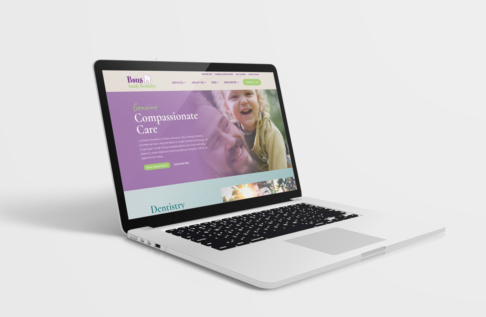 Baus Family Dentistry WordPress website design