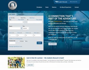 Amtrak Hiawatha Website thumbnail