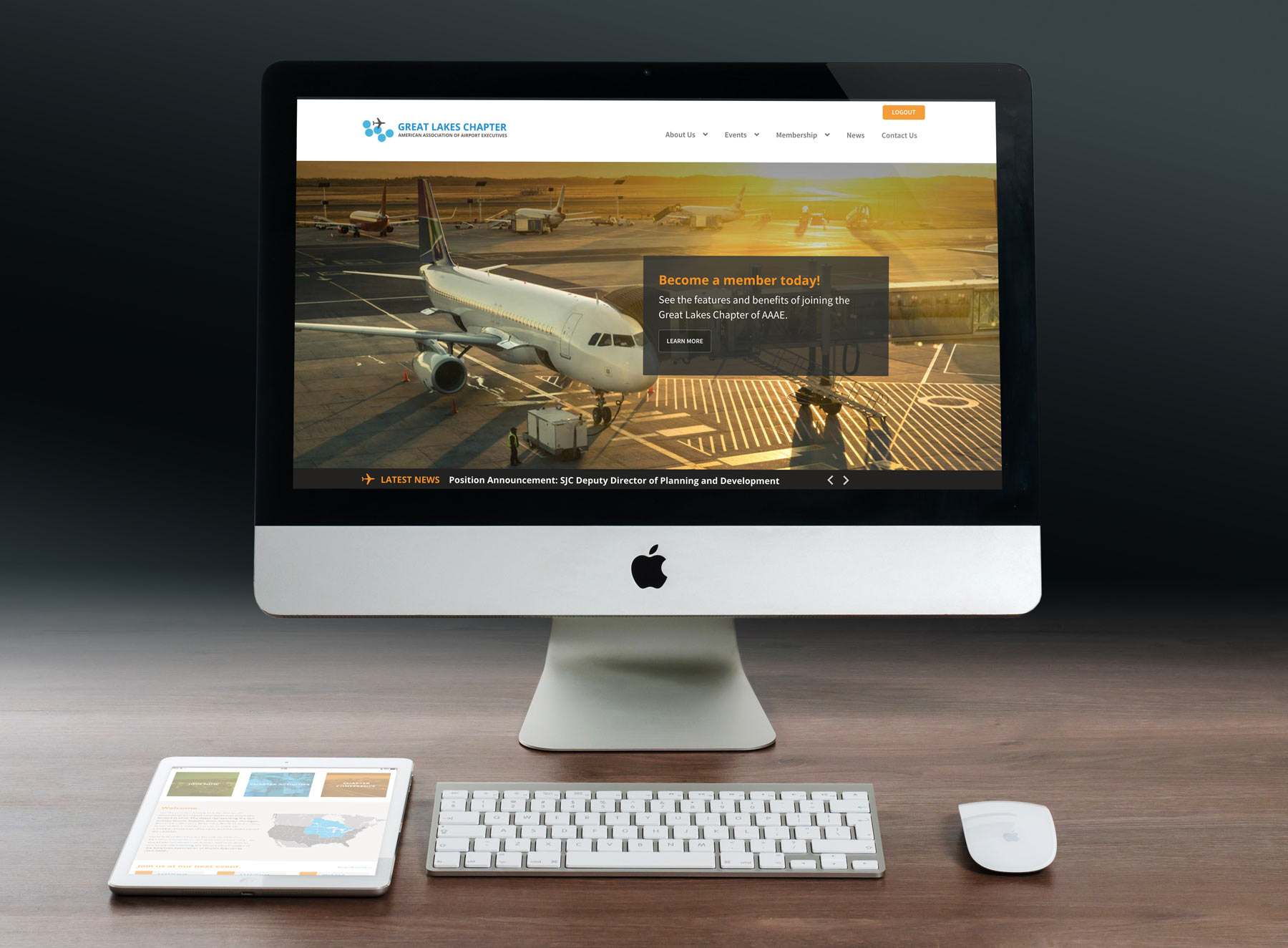 GLCAAAE website design - home page